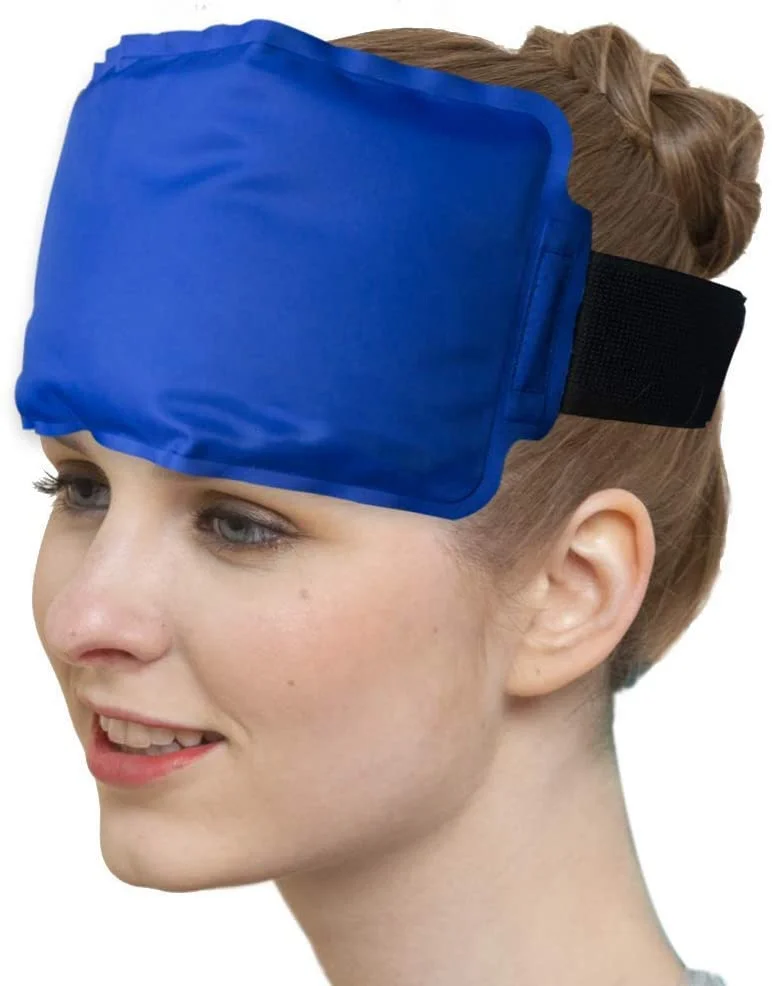 Hot & Cold Gel Bead Forehead Wrap Pad Therapy Head Ice Gel Pack Relieve Pain Ice Pack Headband for fever Headache