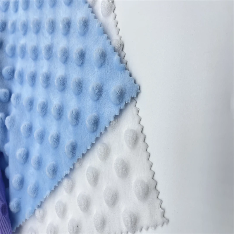 100 polyester 3D Embossed Super Soft  Velboa Minky Dot Fabric For Home Textile