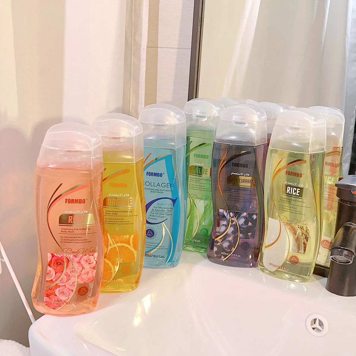 OEM Private Label Wholesale Shower Bath Gel Bdoy Wash Cleansing Skin Care Moisturizing Whitening Body Wash 400ml For Hotel Use