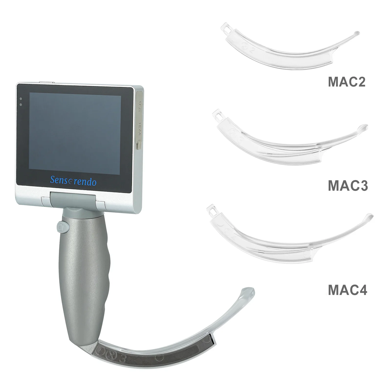 Touch Screen Video Laryngoscope with Disposable Blades (MAC2/MAC3/MAC4)