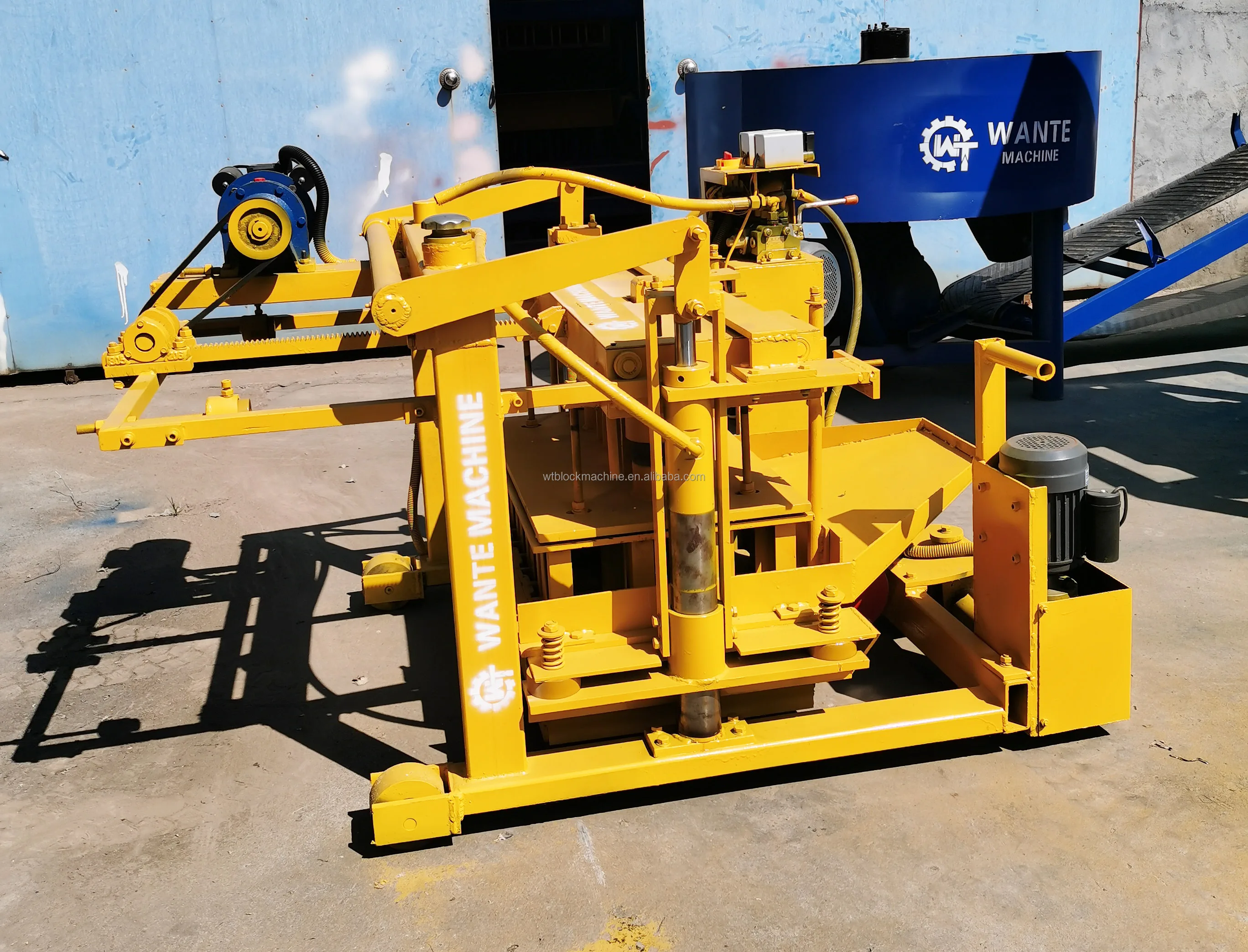 QT40-3A mobile egg laying paving fly ash concrete cement moulding manual hollow block Making Machine price