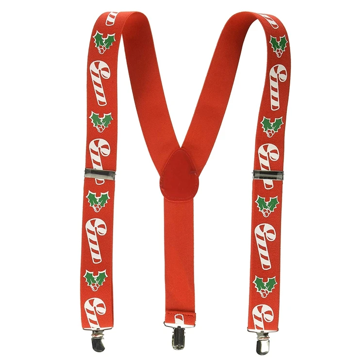 Подтяжки Candy Cane & Holly красные подтяжки с подтяжками рождественские детские подтяжки