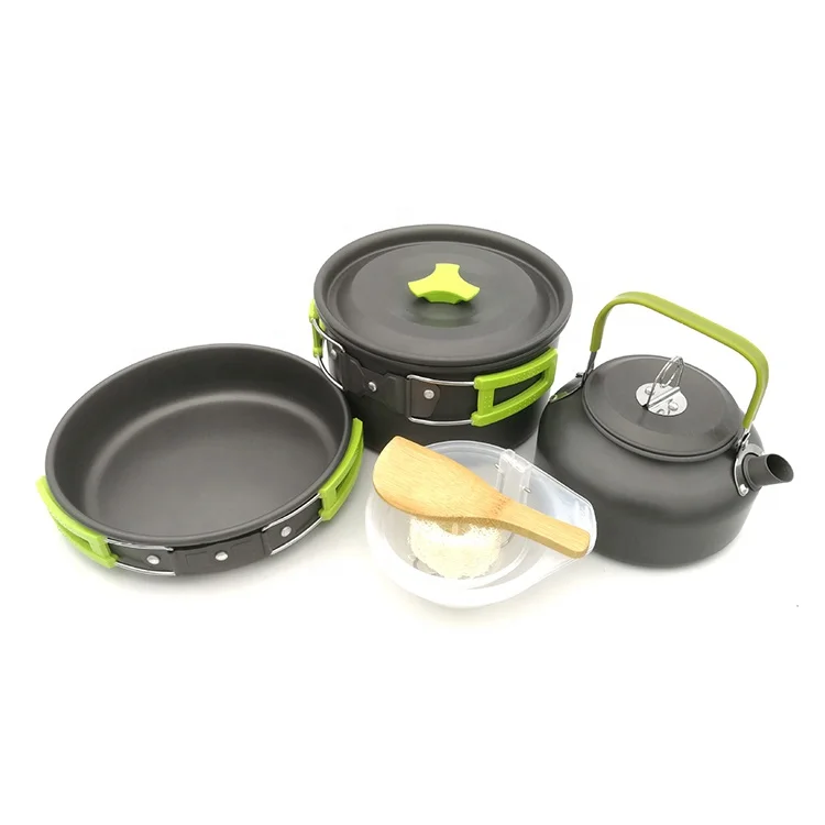 Camping Cookware Set Mess Kit Pots Pan Camping Cooking Set Pots