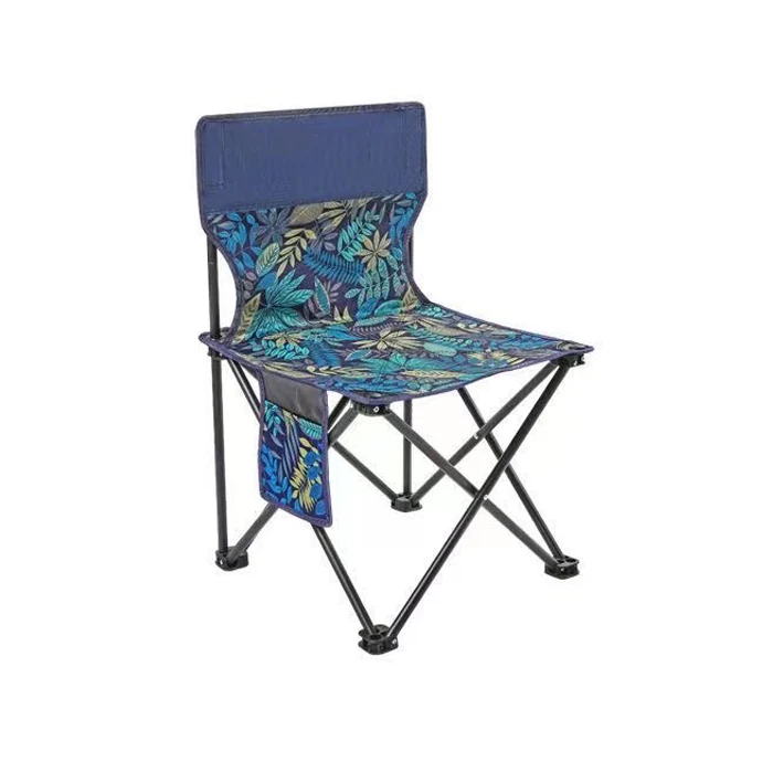 Hot Sale Oxford Cloth Side Storage Bag Design Chairs Black/White/Camouflage Blue Portable Camping Beach Foldable Chair