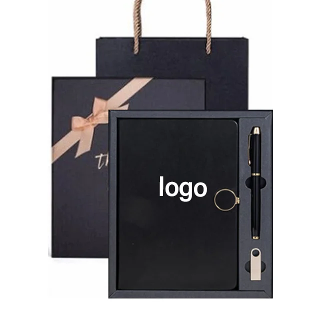 Promotional Gift sets Custom logo usb flash drives holder pen Novelty Gifts Planner Notebooks A5 corporate gift set Giveaways