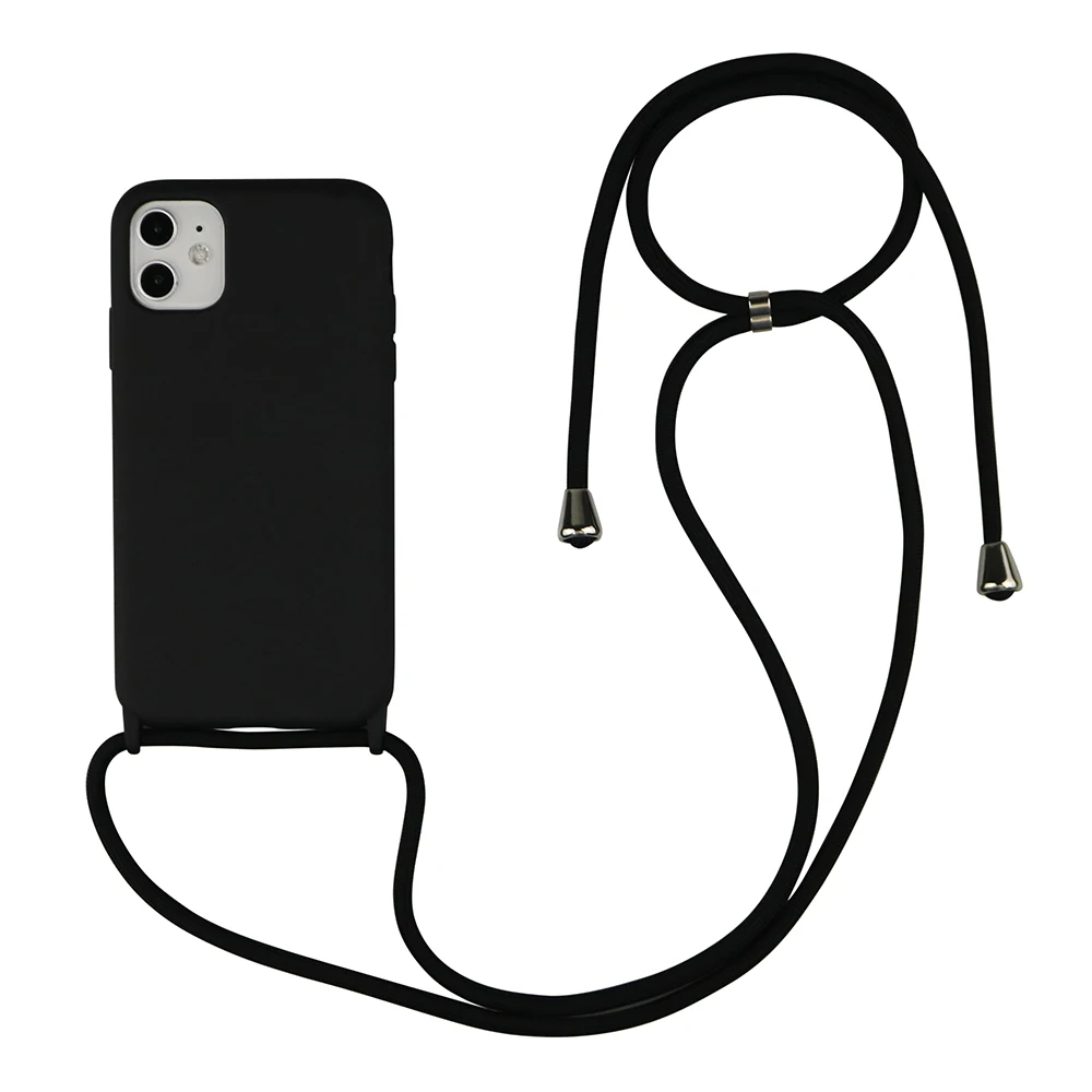 Soft Silicone Crossbody Necklace Lanyard Phone Case For Samsung Galaxy S10 S20 Plus Ultra Neck Strap Rope Back Cover Case