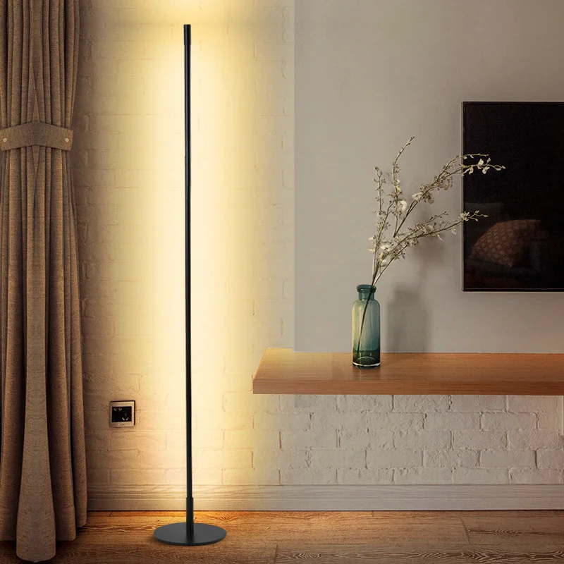 Black Minimalist Designer Linear Standing Light LED Floor Lamp Modern