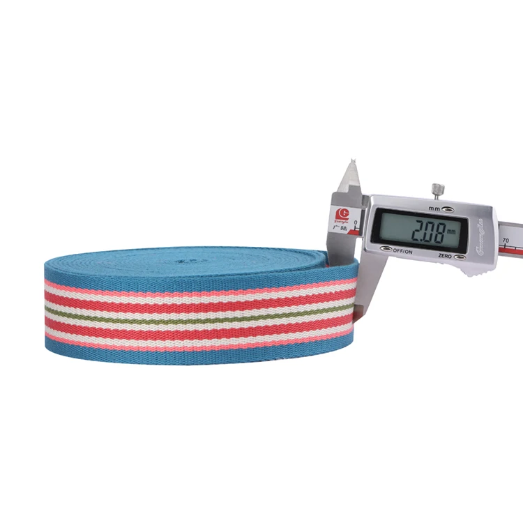 Custom 25mm 30mm 35mm Multi Color Rainbow Fake Nylon Recycled Polyester PP  Woven Webbing Strap  Jacquard Webbing Strap