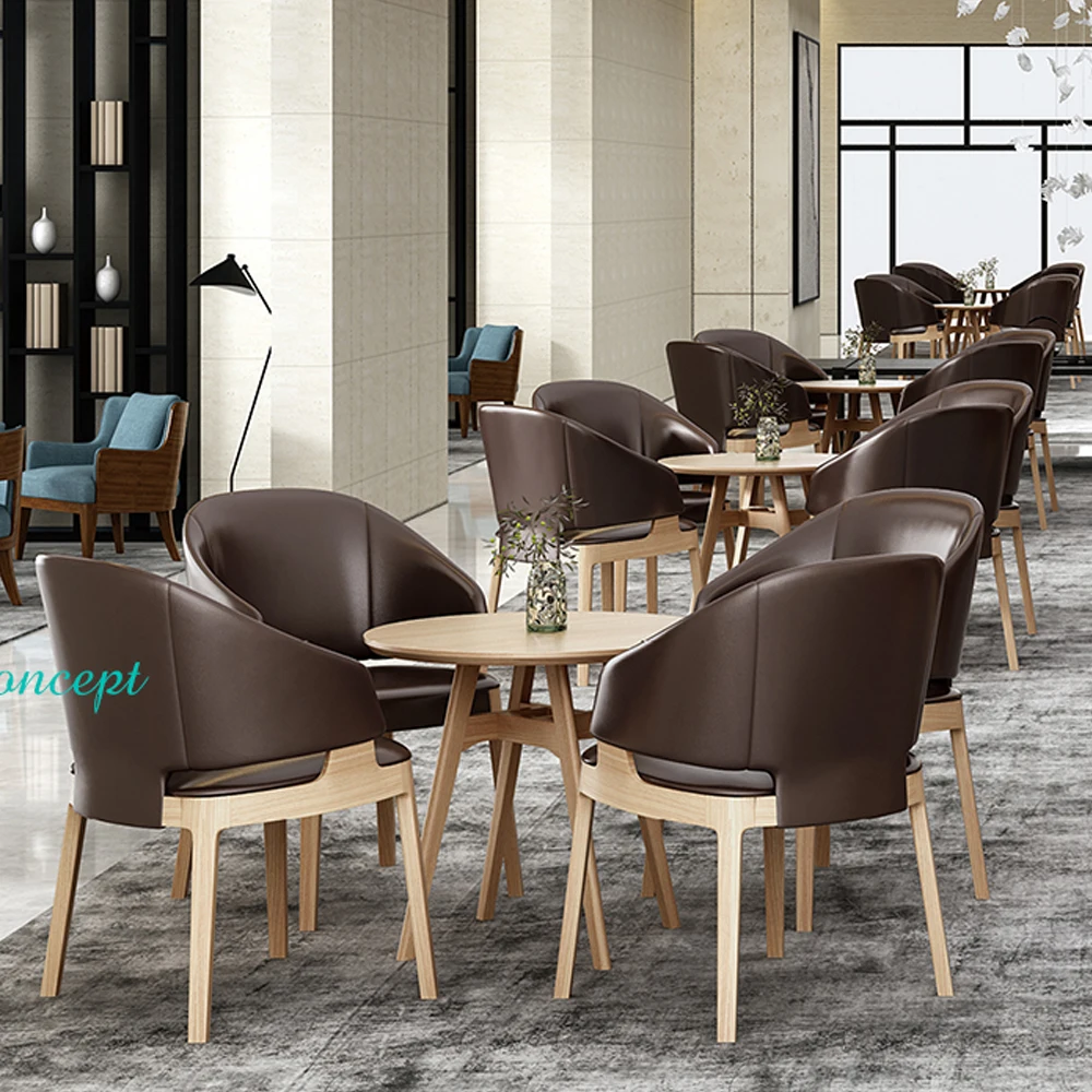 Wholesale Simple Dining Chair Cafe lounge chair Leather Leisure Restaurant Chair