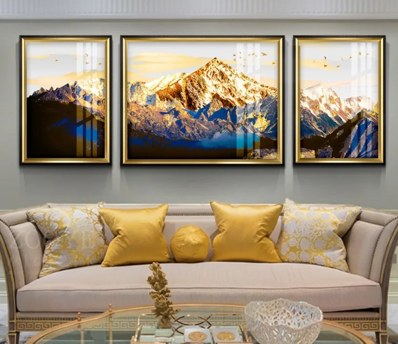 3 panels modern mountain canvas print painting for wall decoration canvas art