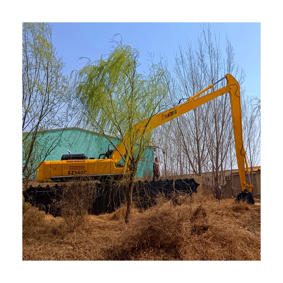 China Mountain Heavy Industries Manufacturing Multipurpose Land and Water Dual Purpose Excavators Floating Amphibious Boats for