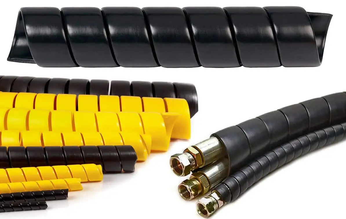 JDD super protection against abrasion hydraulic rubber cable protector pe spiral cable wrap protection
