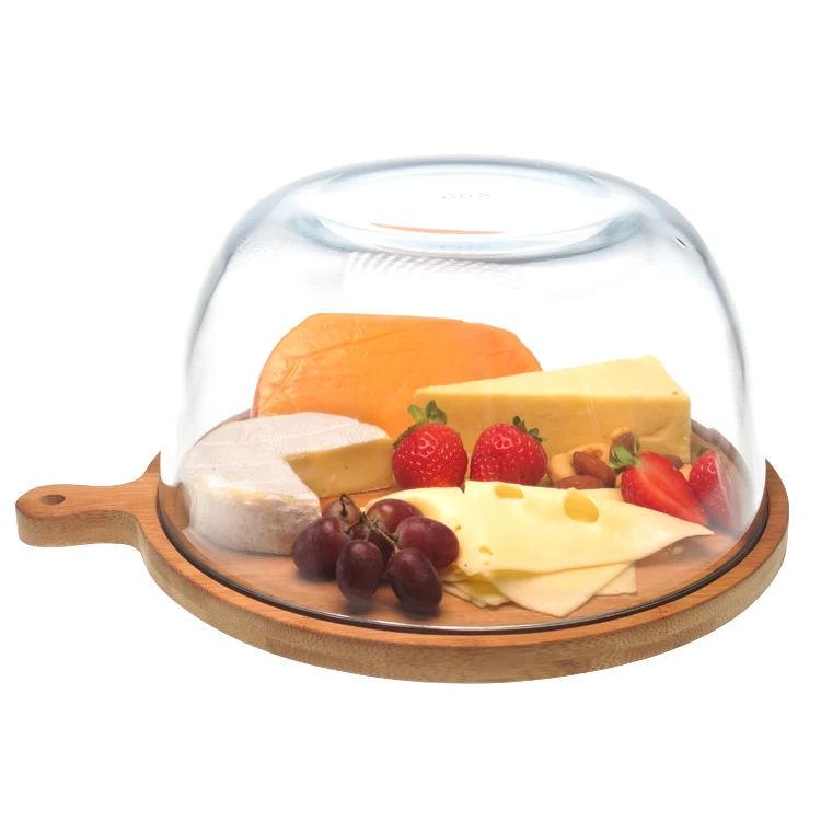 KGG MIJOTEX glass salad mixing bowl with bamboo lid microwave oven safe tableware home use