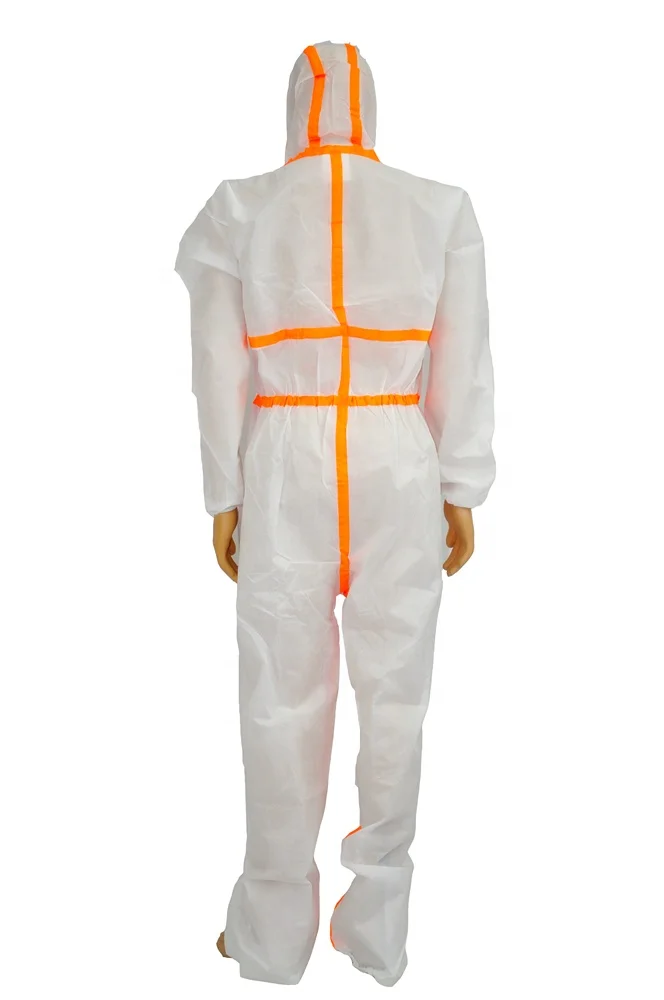 PPE Industrial CE Chemical Protection Clean Room Hazmat Suit Type 4/5/6 Disposable Coverall