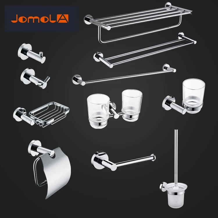 Luxury 5 piece combo black stainless steel bathroom accessories fittings for bathroom