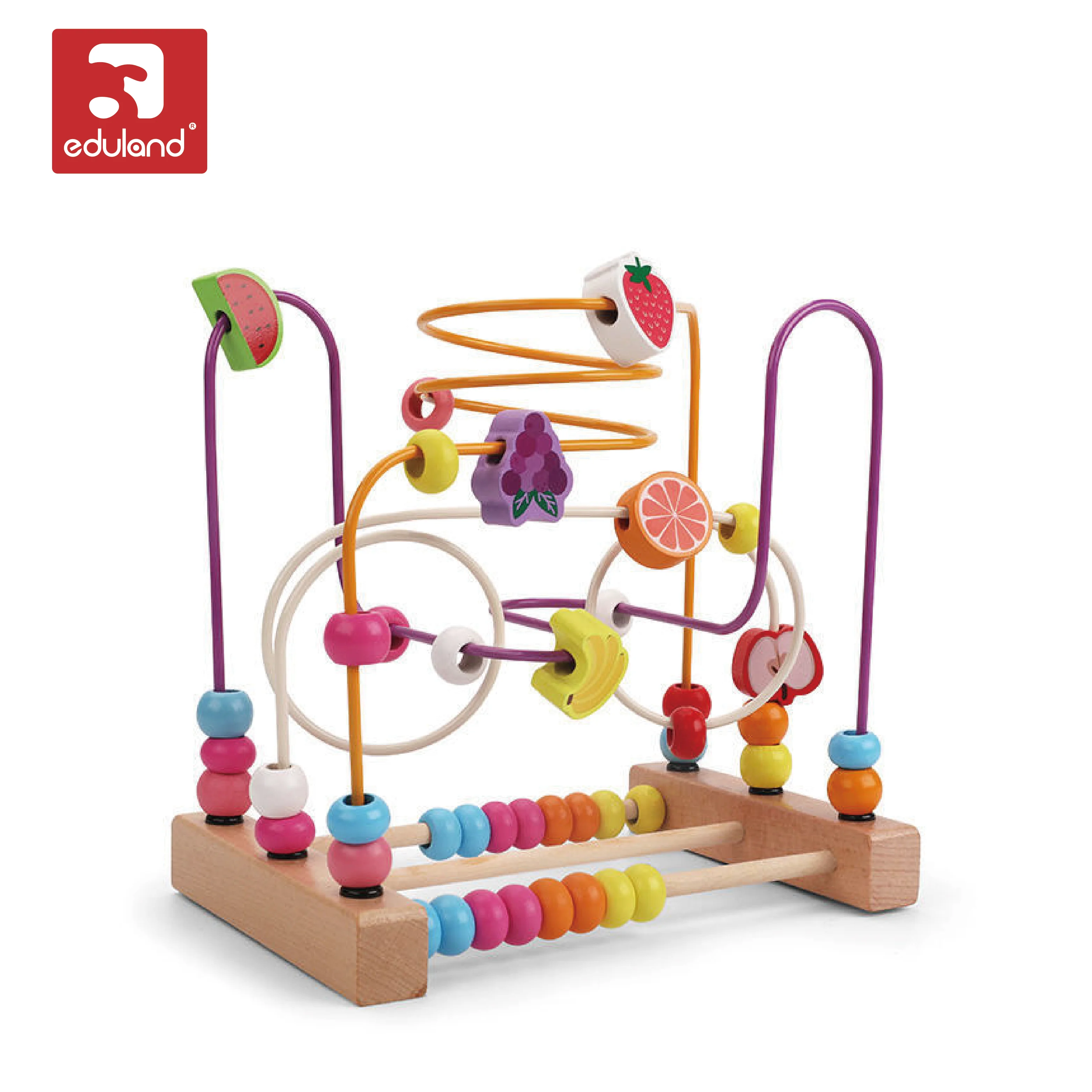 Educational Wooden Toys Wooden Maze Roller Coaster Beaded Wooden Educational Toys