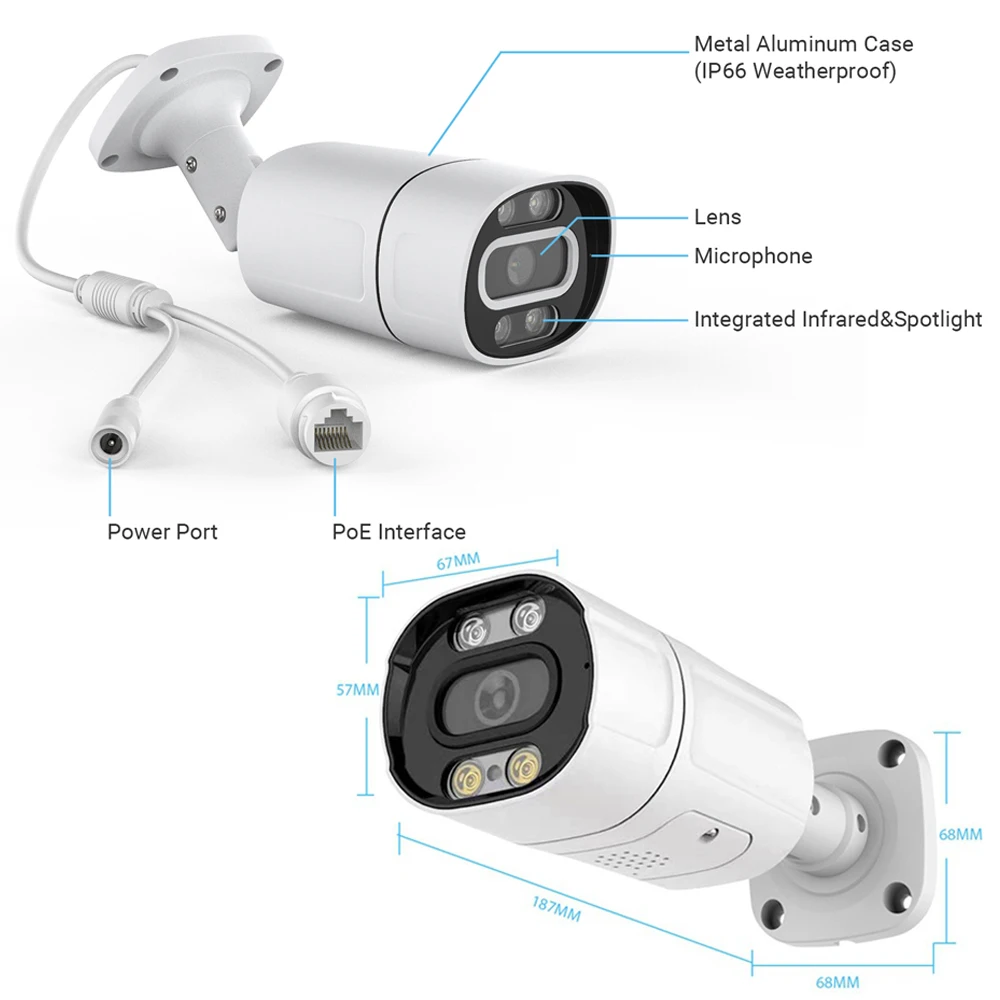 Economic OEM 4MP Megapixel Face Recognition and Humaniod Recognition Outdoor Security cctv wifi Camera