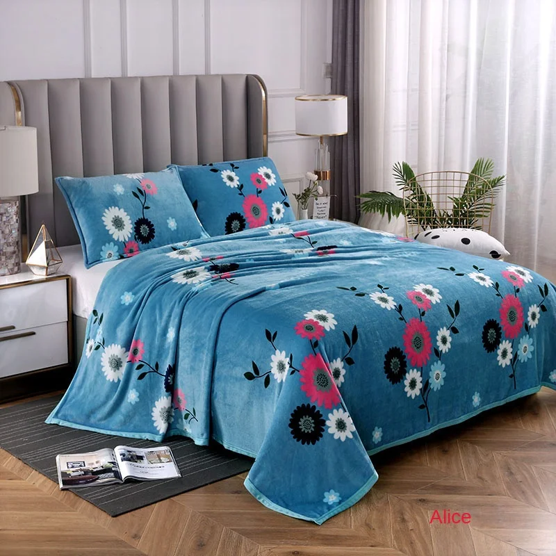 Flower Fluffy Bedspread Woven Summer Office Nap Sofa Bed Cover Plain Style Spring Decor Polyester Fiber Blanket