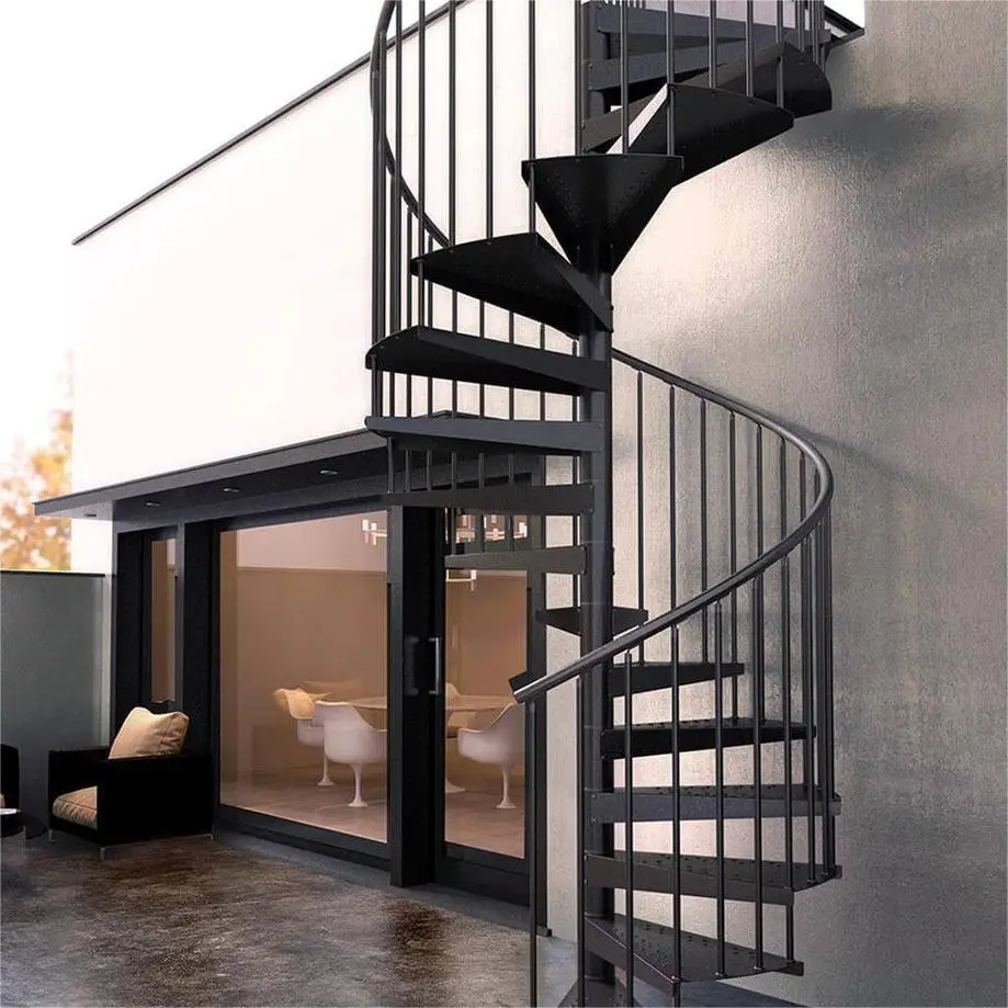 Outdoor Prefabricated Spiral Stairs Elegant Metal Spiral Staircase for Garden or Patio Use
