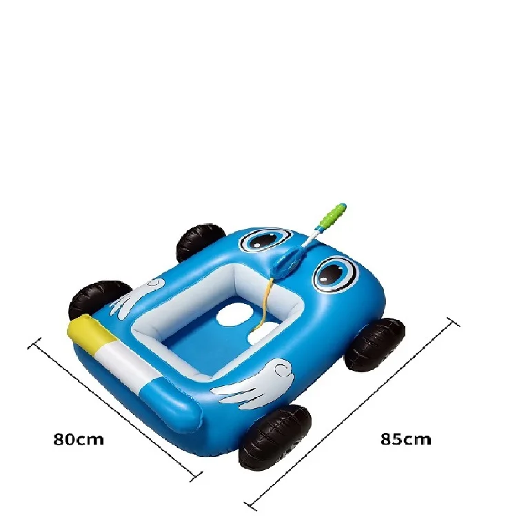 Summer Outdoor Cartoon Car Inflatable PVC Boat Children Baby Swimming Pool Swimming Ring Floats With Water Gun For Toddlers