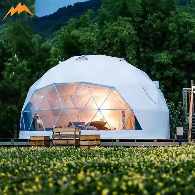 High quality waterproof Exhibition Resort Hotel Garden Glamping Globe Igloo Ball House Camping Yurt