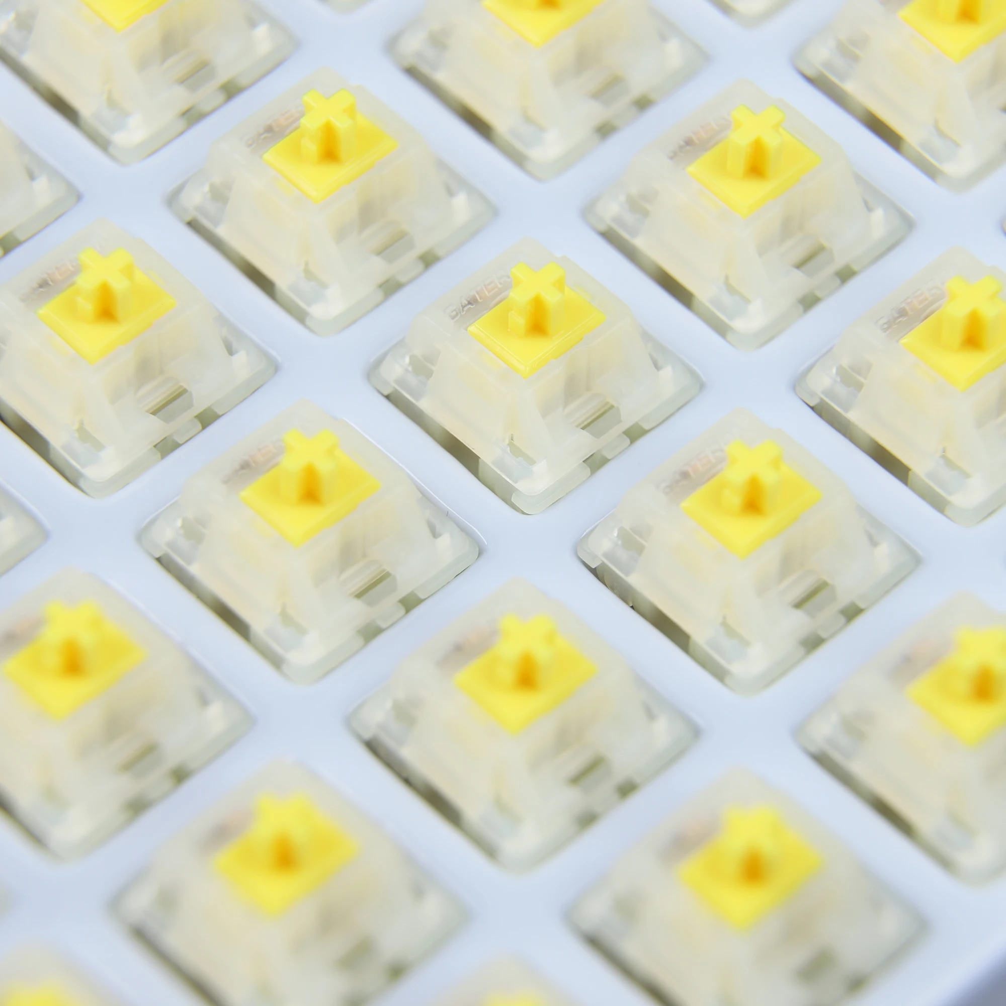 Gateron KS-3X1 CAP Milky Yellow V2 Switches With 5pin RGB Linear 63g MX Stem For Mechanical Keyboard