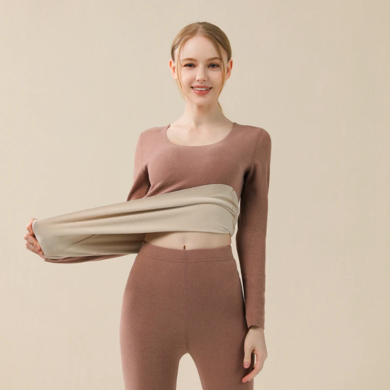 Autumn Winter 2 Piece slimming warm womens long johns woman ladies sexy thermal underwear Top and Bottom