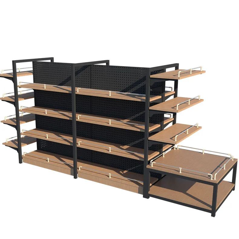 Meicheng Wooden Display Shelf Convenience Store Cabinet Gandola Wooden Shelf Rack Retail Shelf Display Supermarket