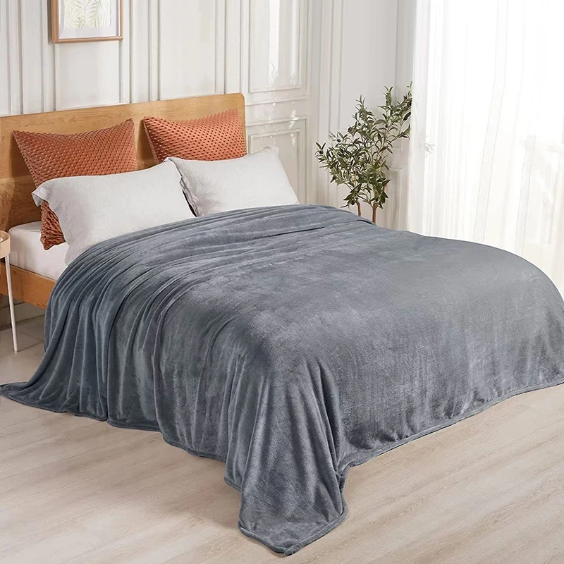 Китай, лидер продаж, из микрофибры, большие однотонные Супермягкие качественные флисовые толстые Утяжеленные фланелевые одеяла для зимы