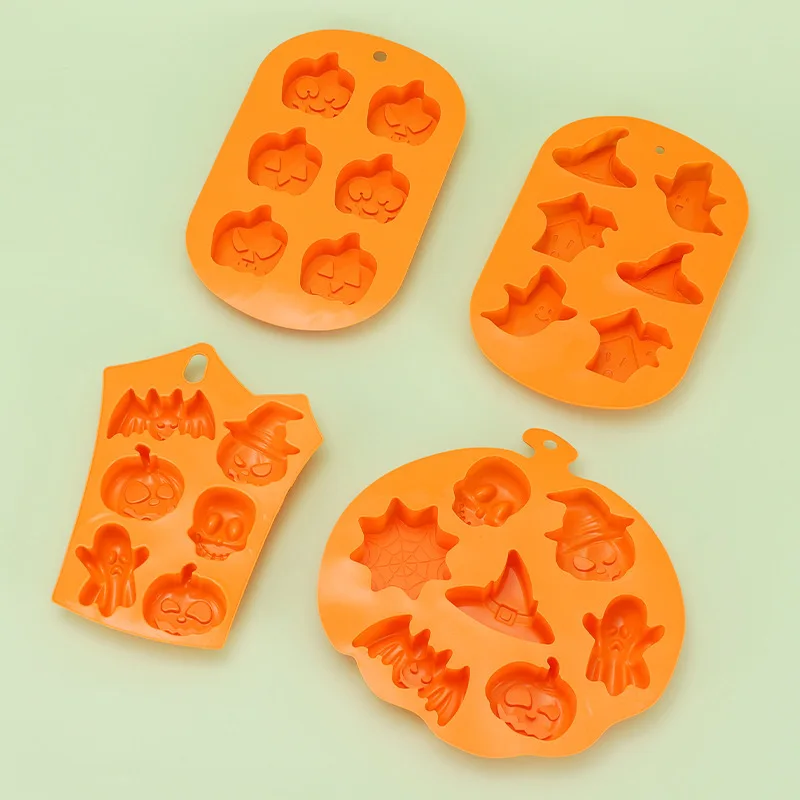 Halloween Baking Mold DIY Silicone Cookie Mold 6 Hole Pumpkin Head Jelly Chocolate mold