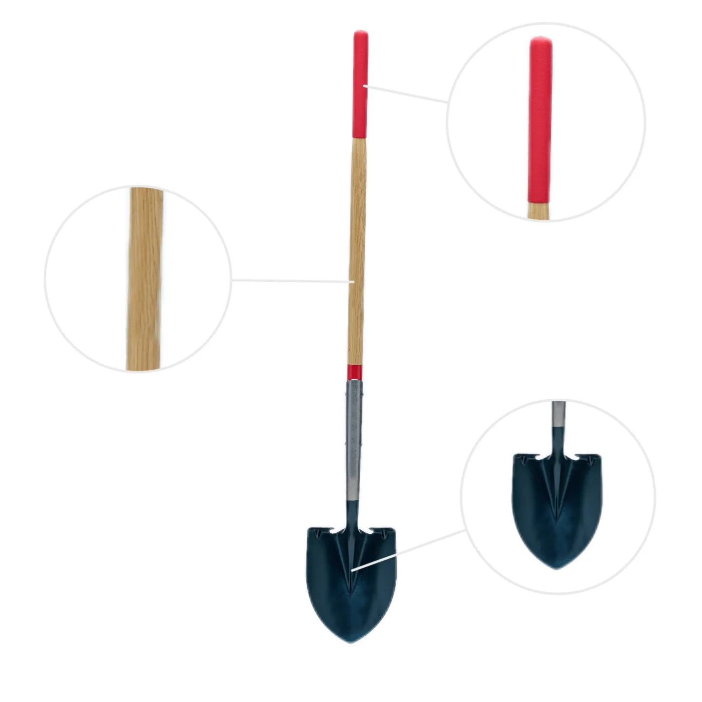 Factory Hot Sale High-quality Carbon Steel Agricultural Construction Industry Garden Shovel for Farmer With Long Wooden Handle