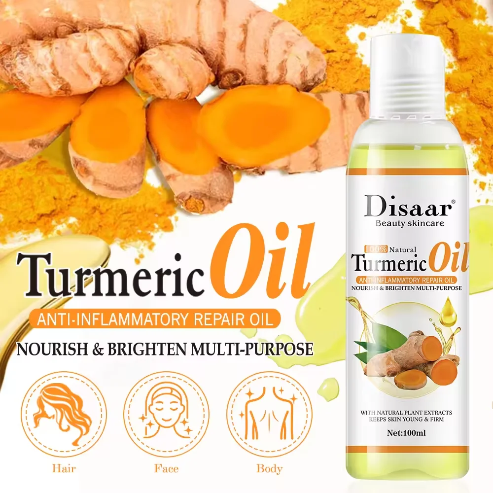 Disaar Pure Natural Turmeric Oil Body Face Hair Lightening Anti-Aging Remove Dark Spot Essential Oil