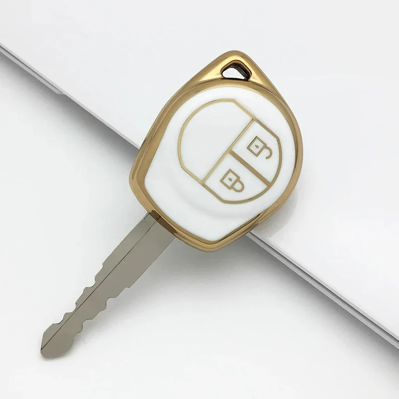 Wholesale gold edge beautiful new soft tpu car smart key case fob cover housing skin for suzuki swift Crossover SX4 JIMNY