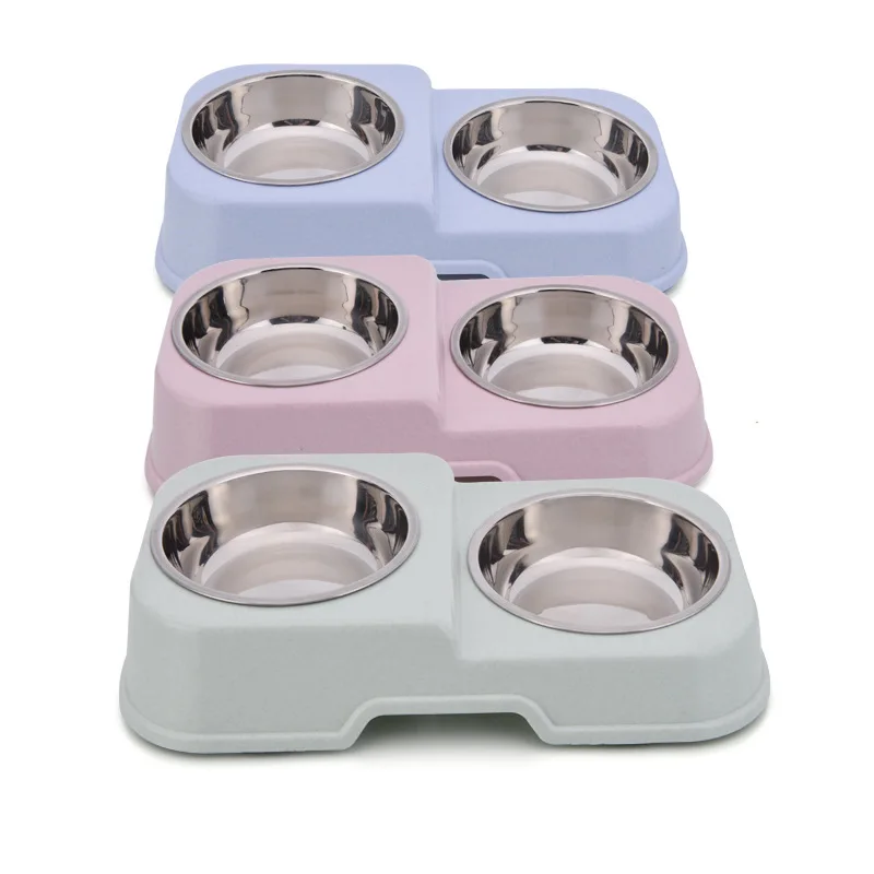USA Standard Custom Supplies Double Stainless Steel Pet Bowls Food Feeders for Small Medium Large Cats Dogs Kitten Puppy