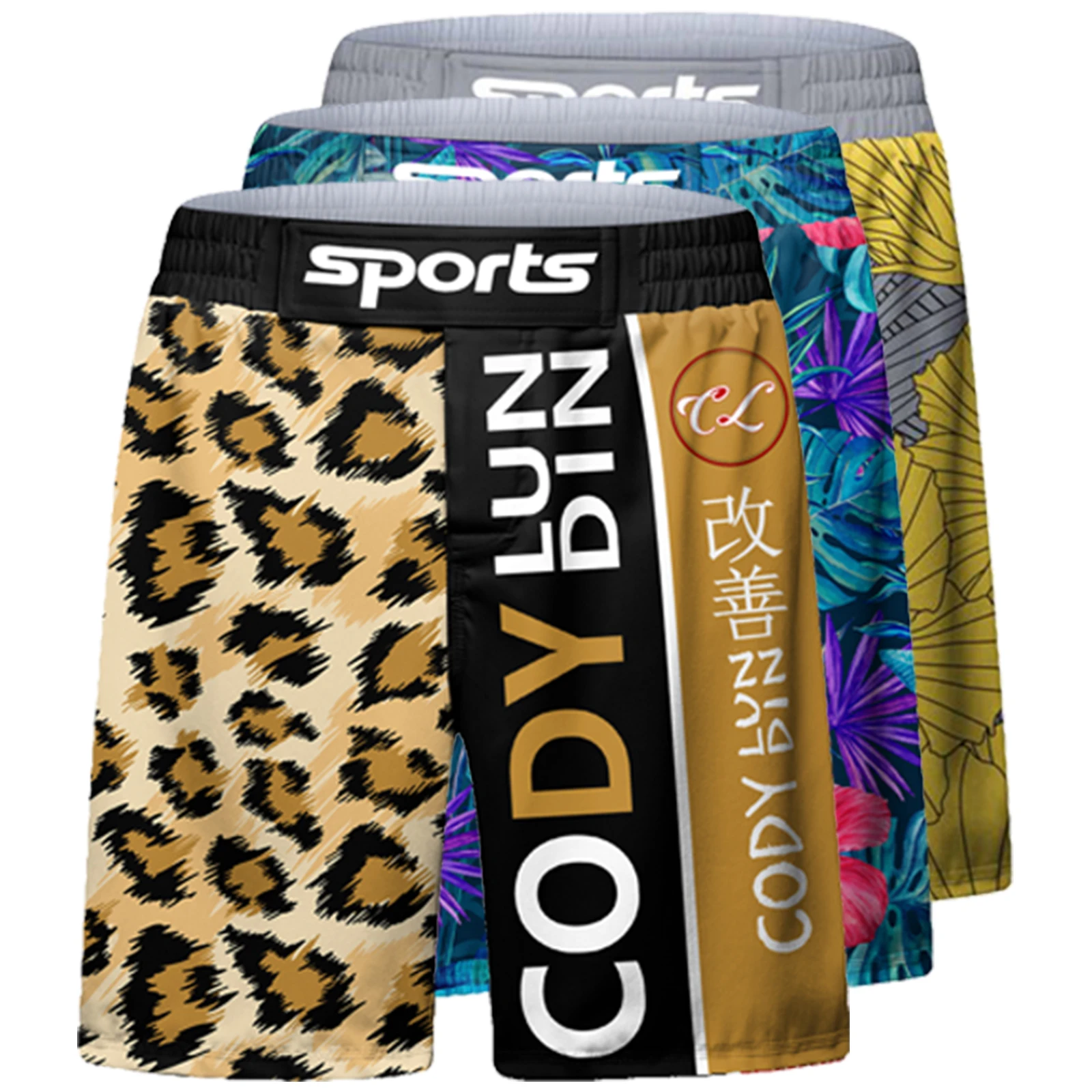 Custom sublimation print bjj jiu jitsu grappling shorts gym clothes mens mma shorts