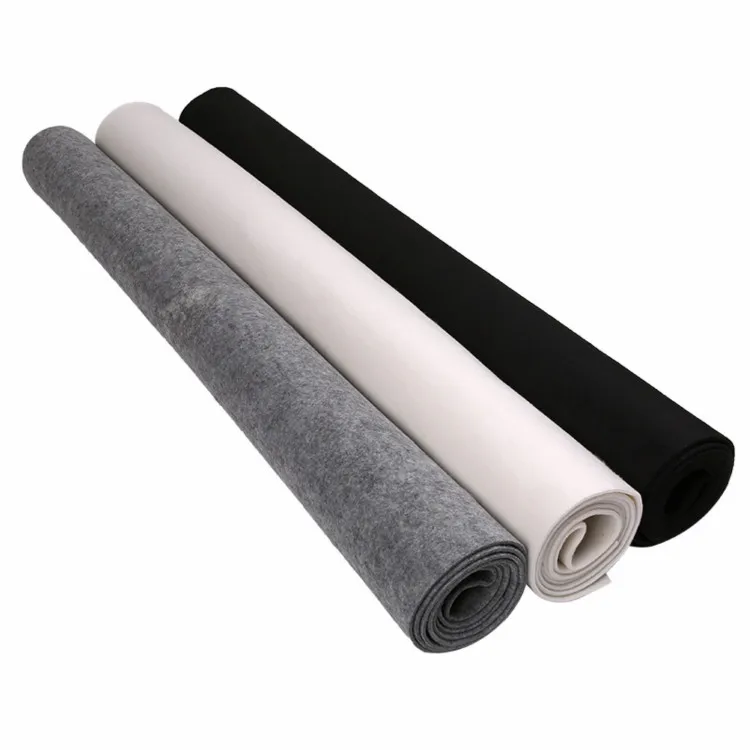 100% polyester felt non woven fabric rolls needled  stiffened felt color felt
