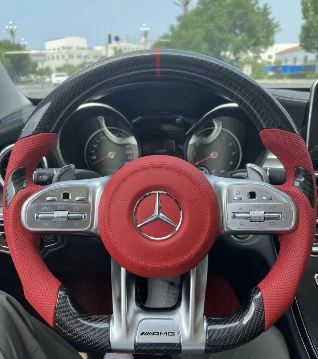 Custom Car Steering Wheel For Mercedes Benz B Class W212 GLA 45 W246 C Class W204 CLA Class C117 Carbon Fiber Steering Wheel