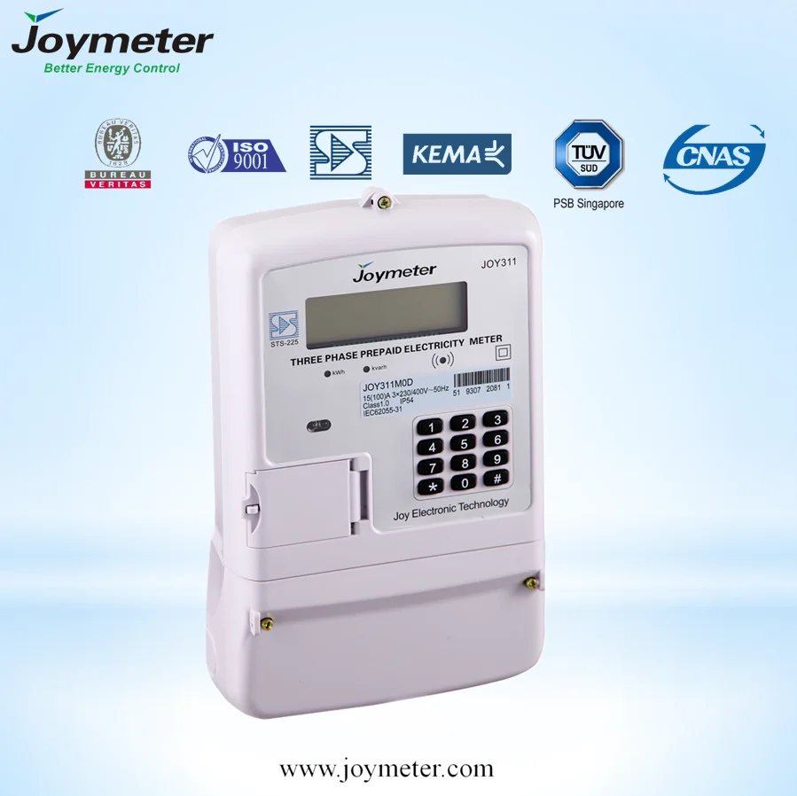 split three phase four wire sts prepayment electricity energy meter power meter prepaid with CIU OEM available