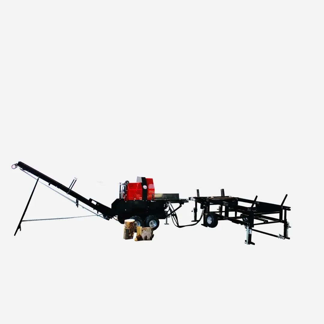 Gas automatic log splitter machine powerful firewood processor with 27hp engine