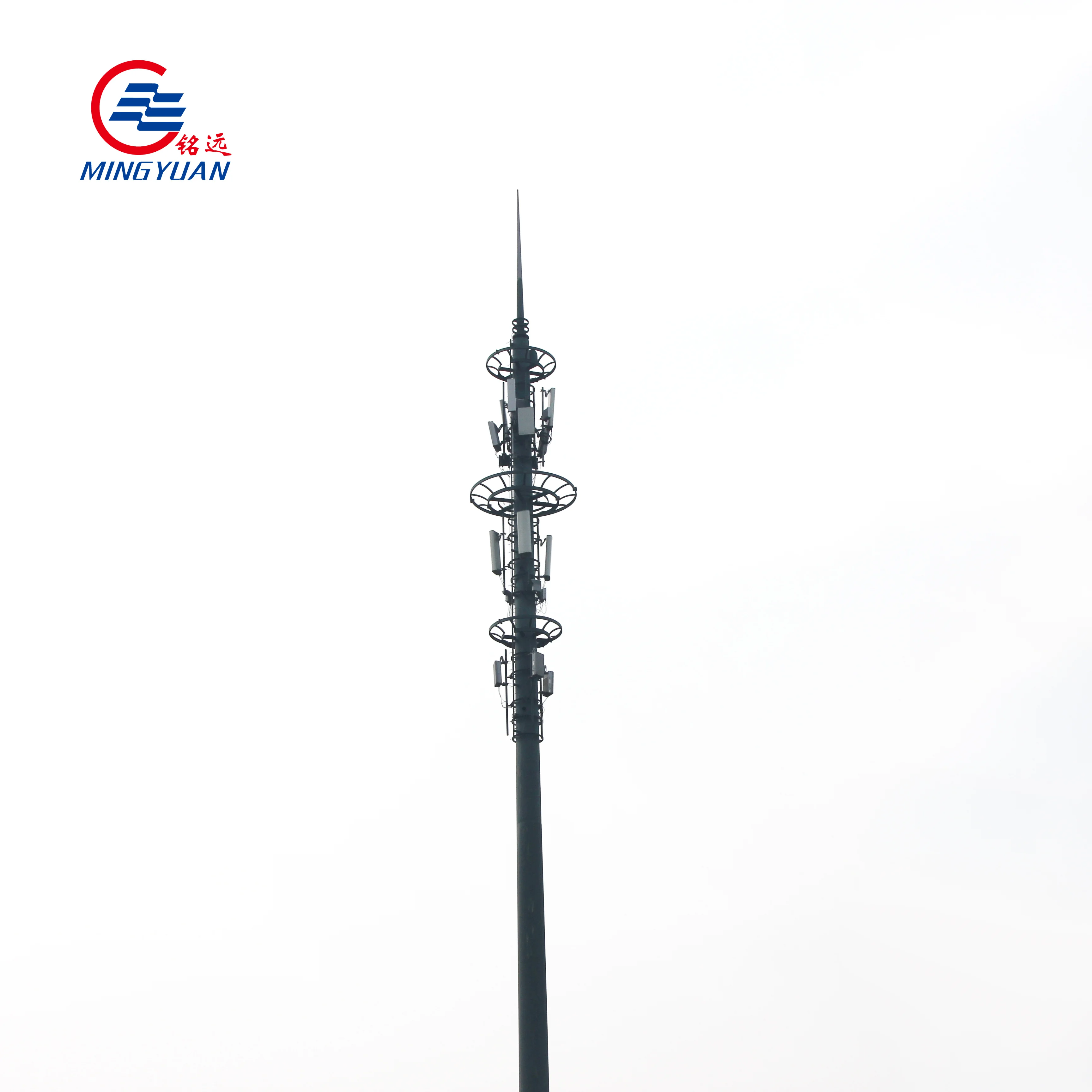 High Quality 20M 30M 5G Monopole Telecom Tower With Flange