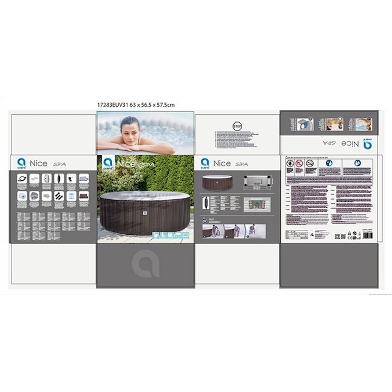 Последовательно высокий уровень надувная гидромассажная Ванна fspace Amazon, расслабляющий бассейн, красивый двойной массажный спа