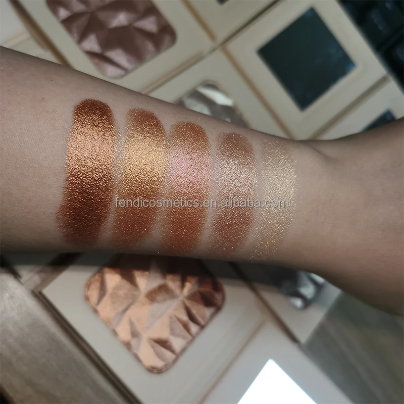 Vegan Bronzer Shimmer Face Illuminator Preesed Powder Private Label Single Makeup Highlighter Palette