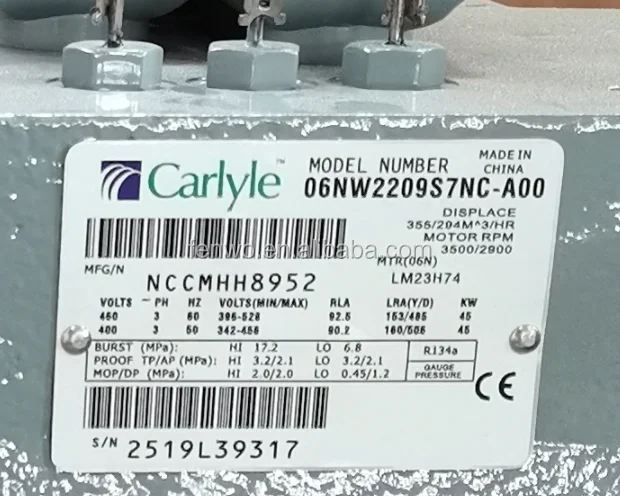 06NW винтовой компрессор для охлаждения с водяным охлаждением 06N 06NW2250S7NA-A00 охладителя 30HXC запасная часть