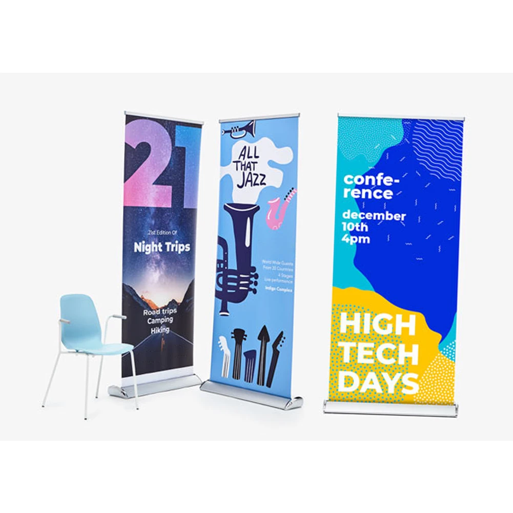 Manufacturer Direct Hot Sale Mini Roll Up Outdoor Roll Up 85X200 Reusable Roll Up Banner Advertising