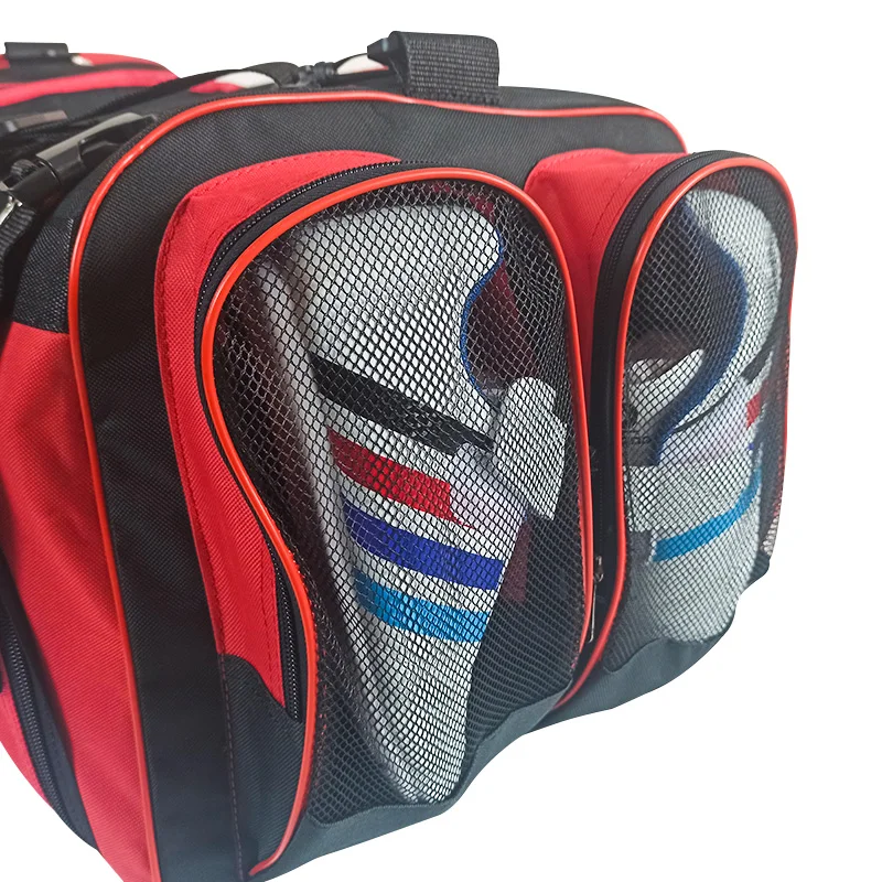New design black red nylon waterproof martial arts training equipment bag custom logo sport gym bagsrtment