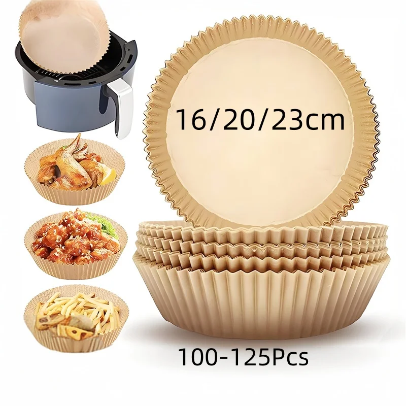 Large Air Fryer Disposable Paper Liners Square 9 Inch For Baking Roasting Microwave Barbecue Wood Pulp Double Sides Silicone Oil