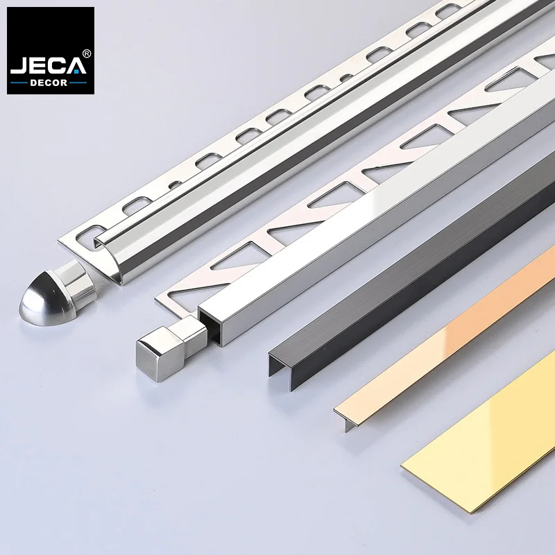 JECA Trim Strip for Metal Stainless Steel 304 Ceramic Tile Profiles Provided Wall and Ceiling Decoration Tile Accessories