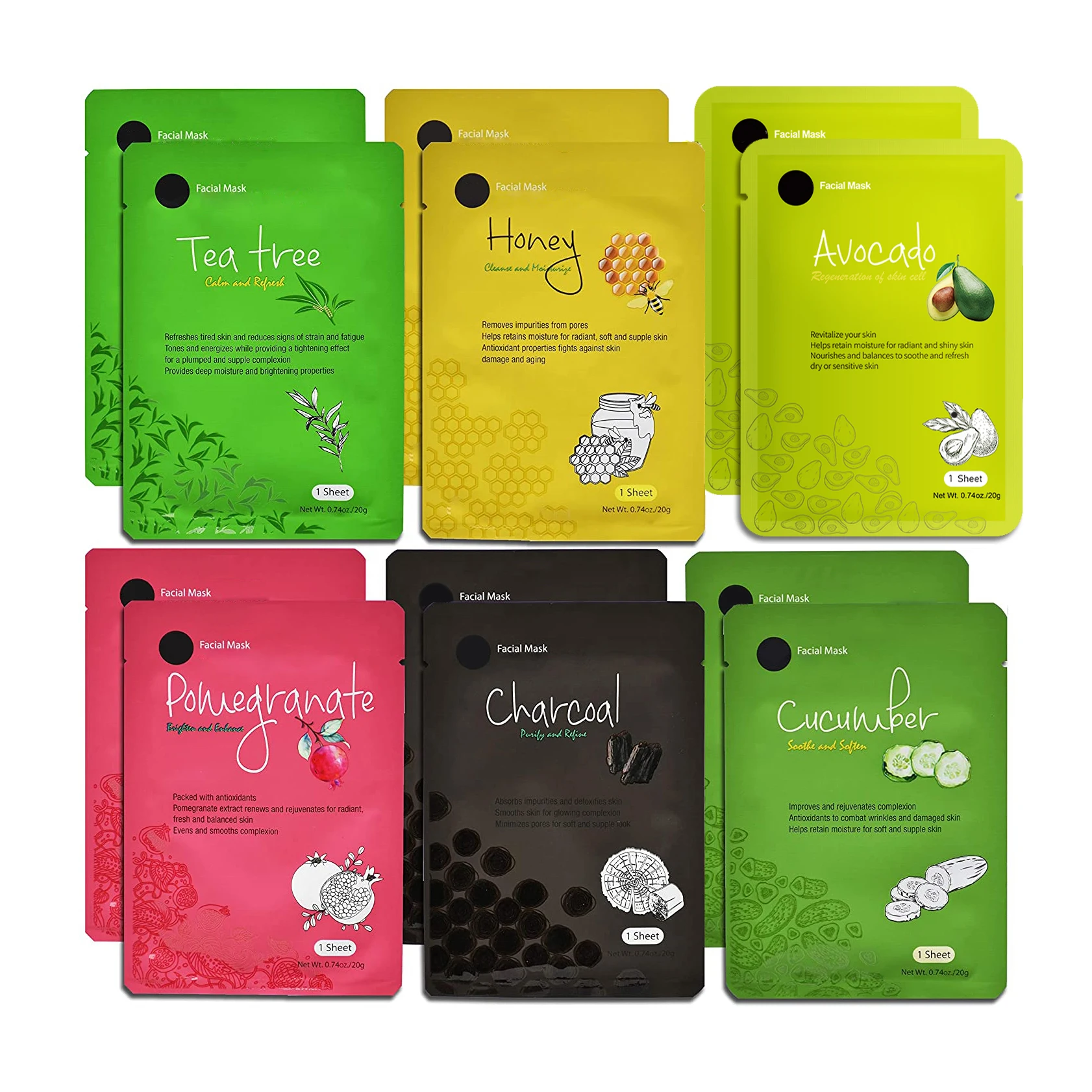 OEM Moisturizing Brightening Antioxidant Hydrating Face Skin Care Mask Sheet