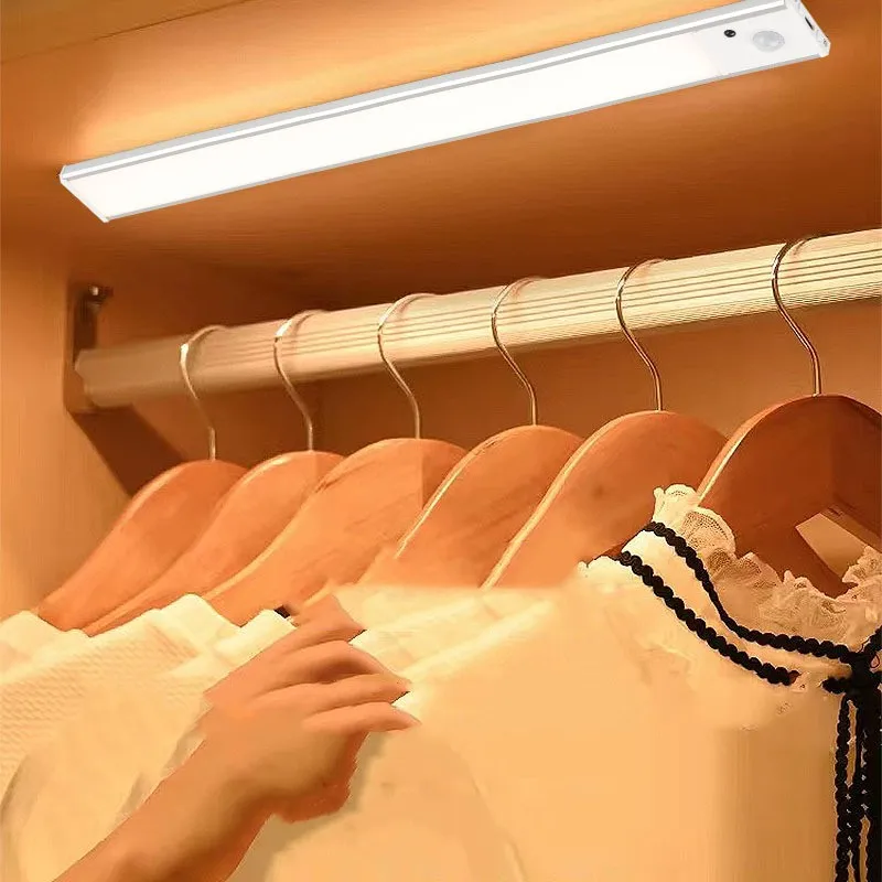 30CM Dimmable Motion Sensor Closet Rechargeable Wireless Night Drawer Wardrobe Kitchen LED Under Cabinet Lights