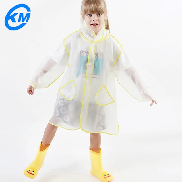 Cheap child raincoat PVC material rain poncho EVA new design raincoat for children